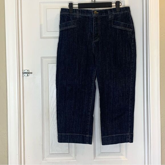 NYDJ Capri Jeans Dark Denim Color Size 10 - Picture 1 of 10